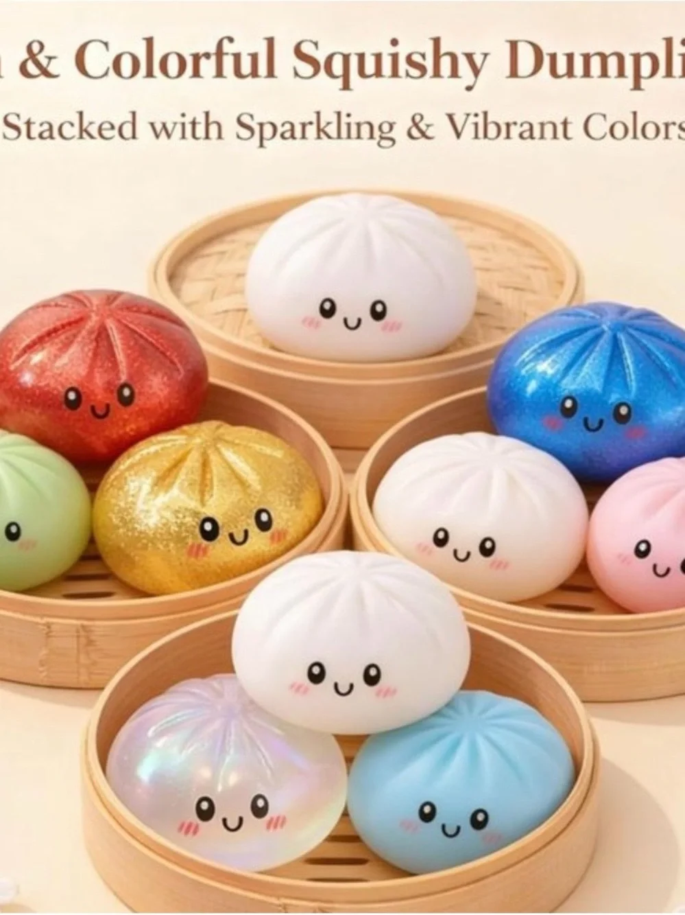 Mystery Dumpling Color-Change Squishy T- Assorted Bright Colors one big dumpling